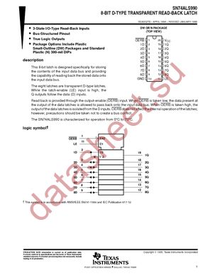 SN74ALS990NE4 datasheet  